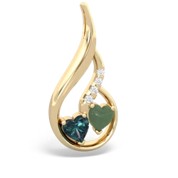 Alexandrite Keepsake Curves 14K Yellow Gold pendant P5450