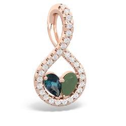 Alexandrite Pave Twist 'One Heart' 14K Rose Gold pendant P5360