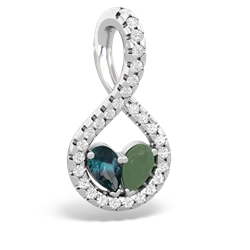 Alexandrite Pave Twist 'One Heart' 14K White Gold pendant P5360