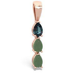 Alexandrite Dew Drops 14K Rose Gold pendant P2251