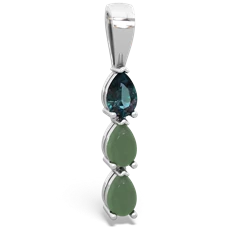 Alexandrite Dew Drops 14K White Gold pendant P2251