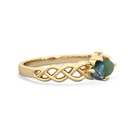 Alexandrite Heart To Heart Braid 14K Yellow Gold ring R5870