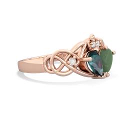 Alexandrite 'One Heart' Celtic Knot Claddagh 14K Rose Gold ring R5322