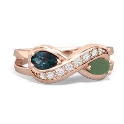 Alexandrite Diamond Infinity 14K Rose Gold ring R5390