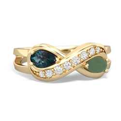 Alexandrite Diamond Infinity 14K Yellow Gold ring R5390