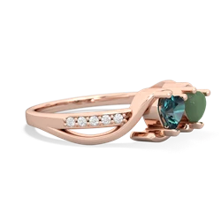 Alexandrite Side By Side 14K Rose Gold ring R3090