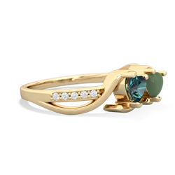 Alexandrite Side By Side 14K Yellow Gold ring R3090