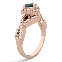 Alexandrite Diamond Twist 'One Heart' 14K Rose Gold ring R2640HRT