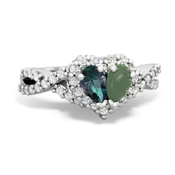 Alexandrite Diamond Twist 'One Heart' 14K White Gold ring R2640HRT