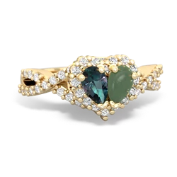 Alexandrite Diamond Twist 'One Heart' 14K Yellow Gold ring R2640HRT