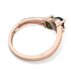 Alexandrite Snuggling Hearts 14K Rose Gold ring R2178