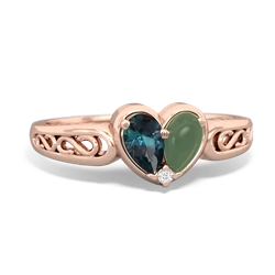 Alexandrite Filligree 'One Heart' 14K Rose Gold ring R5070