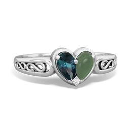 Alexandrite Filligree 'One Heart' 14K White Gold ring R5070