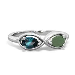 Alexandrite Infinity 14K White Gold ring R5050