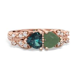 Alexandrite Diamond Butterflies 14K Rose Gold ring R5601