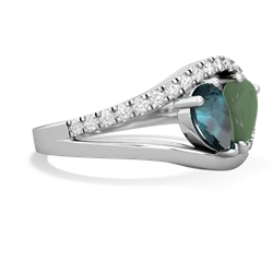 Alexandrite Nestled Heart Keepsake 14K White Gold ring R5650