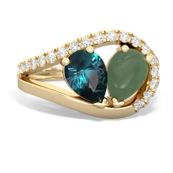 Alexandrite Nestled Heart Keepsake 14K Yellow Gold ring R5650