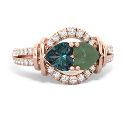 Alexandrite Art-Deco Keepsake 14K Rose Gold ring R5630