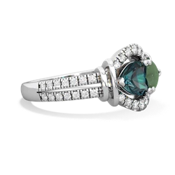 Alexandrite Art-Deco Keepsake 14K White Gold ring R5630