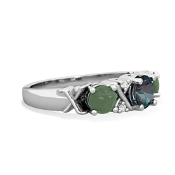 Alexandrite Hugs And Kisses 14K White Gold ring R5016