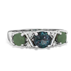 Alexandrite Hugs And Kisses 14K White Gold ring R5016