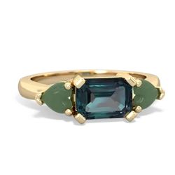 Alexandrite Three Stone 14K Yellow Gold ring R5235