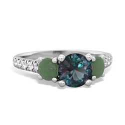 Alexandrite Pave Trellis 14K White Gold ring R5500