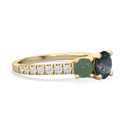 Alexandrite Pave Trellis 14K Yellow Gold ring R5500