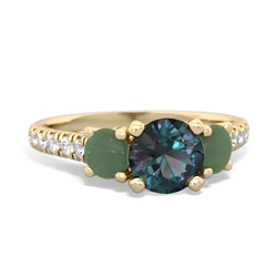 Alexandrite Pave Trellis 14K Yellow Gold ring R5500