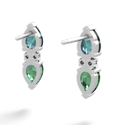 Alexandrite Bowtie Drop 14K White Gold earrings E0865