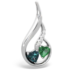 Alexandrite Keepsake Curves 14K White Gold pendant P5450