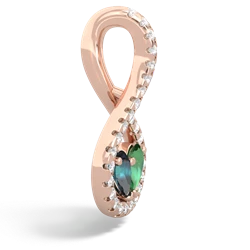 Alexandrite Pave Twist 'One Heart' 14K Rose Gold pendant P5360