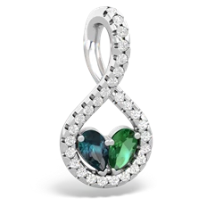 Alexandrite Pave Twist 'One Heart' 14K White Gold pendant P5360