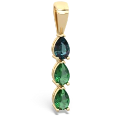 Alexandrite Dew Drops 14K Yellow Gold pendant P2251