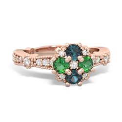 Alexandrite Sparkling Tiara Cluster 14K Rose Gold ring R26293RD