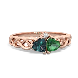 Alexandrite Heart To Heart Braid 14K Rose Gold ring R5870