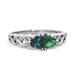 Alexandrite Heart To Heart Braid 14K White Gold ring R5870