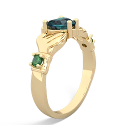 Alexandrite Claddagh Keepsake 14K Yellow Gold ring R5245