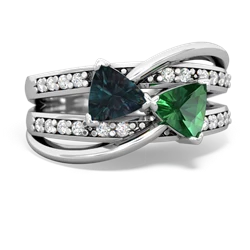 Alexandrite Bowtie 14K White Gold ring R2360