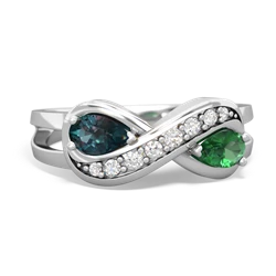 Alexandrite Diamond Infinity 14K White Gold ring R5390