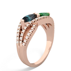 Alexandrite Diamond Rivers 14K Rose Gold ring R3070