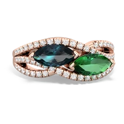 Alexandrite Diamond Rivers 14K Rose Gold ring R3070