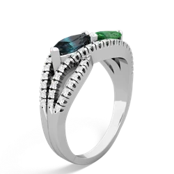 Alexandrite Diamond Rivers 14K White Gold ring R3070