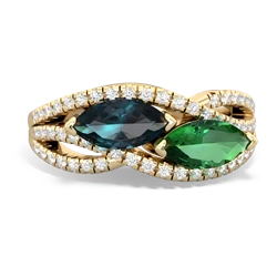 Alexandrite Diamond Rivers 14K Yellow Gold ring R3070