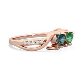 Alexandrite Side By Side 14K Rose Gold ring R3090