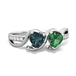 Alexandrite Side By Side 14K White Gold ring R3090