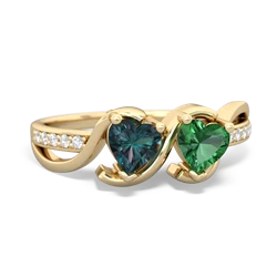 Alexandrite Side By Side 14K Yellow Gold ring R3090