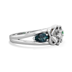 Alexandrite Hearts Intertwined 14K White Gold ring R5880