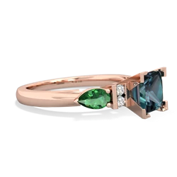 Alexandrite 6Mm Princess Eternal Embrace Engagement 14K Rose Gold ring C2002