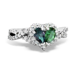 Alexandrite Diamond Twist 'One Heart' 14K White Gold ring R2640HRT